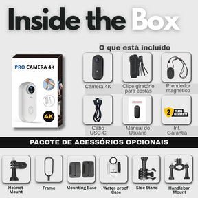 Mini Câmera Pro Corporal 4k - Gravação mãos livres