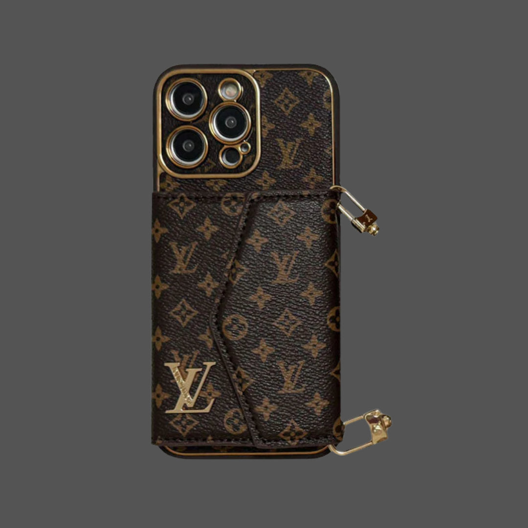 COMPRE 1 LEVE 3 - Capa de Couro Premium para iPhone: carteira integrada e alça removível