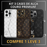 COMPRE 1 LEVE 3 - Capa de Couro Premium para iPhone: carteira integrada e alça removível